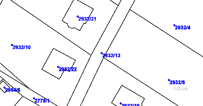 Parcela st. 2932/13 v KÚ Kopřivnice, Katastrální mapa