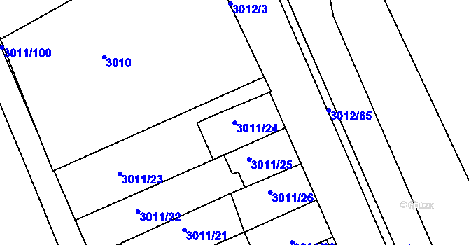 Parcela st. 3011/24 v KÚ Kopřivnice, Katastrální mapa