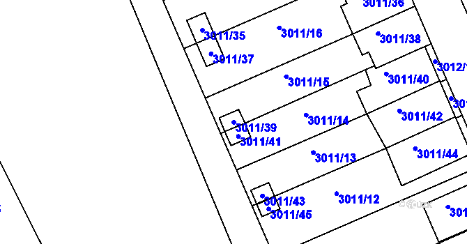 Parcela st. 3011/39 v KÚ Kopřivnice, Katastrální mapa