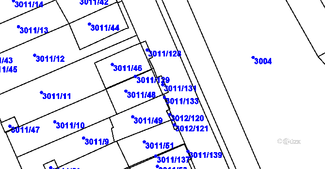 Parcela st. 3011/131 v KÚ Kopřivnice, Katastrální mapa
