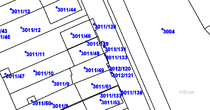Parcela st. 3011/133 v KÚ Kopřivnice, Katastrální mapa
