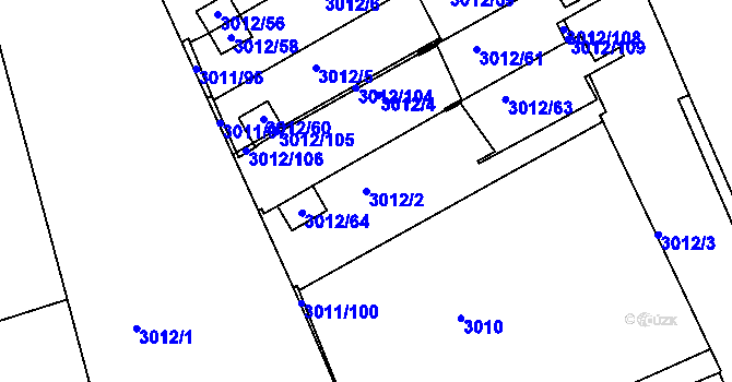 Parcela st. 3012/2 v KÚ Kopřivnice, Katastrální mapa