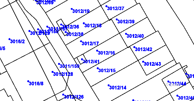 Parcela st. 3012/16 v KÚ Kopřivnice, Katastrální mapa