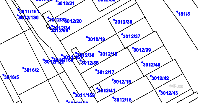 Parcela st. 3012/18 v KÚ Kopřivnice, Katastrální mapa