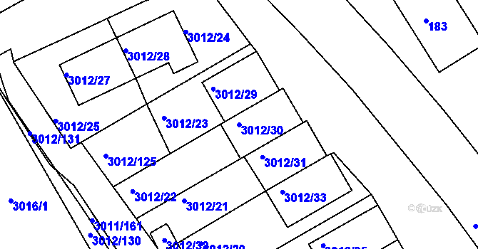 Parcela st. 3012/30 v KÚ Kopřivnice, Katastrální mapa