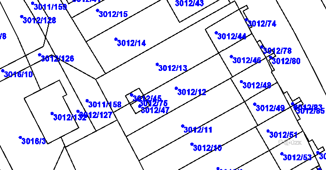 Parcela st. 3012/77 v KÚ Kopřivnice, Katastrální mapa