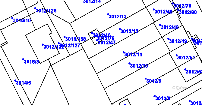 Parcela st. 3012/79 v KÚ Kopřivnice, Katastrální mapa