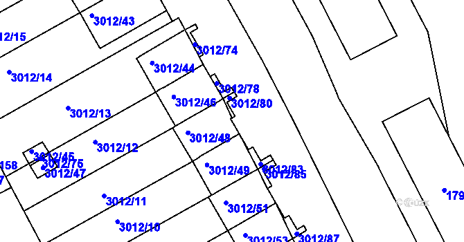 Parcela st. 3012/81 v KÚ Kopřivnice, Katastrální mapa