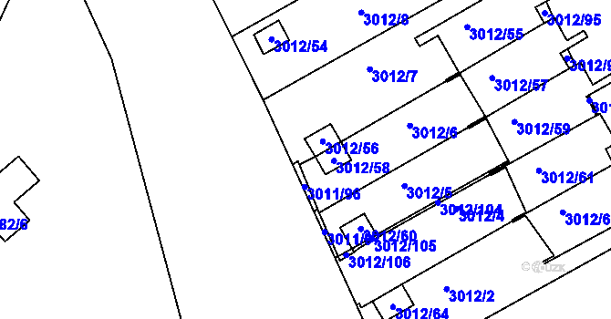 Parcela st. 3012/92 v KÚ Kopřivnice, Katastrální mapa