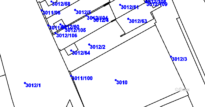 Parcela st. 3012/113 v KÚ Kopřivnice, Katastrální mapa