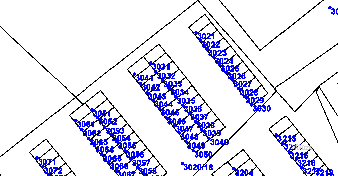 Parcela st. 3034 v KÚ Kopřivnice, Katastrální mapa