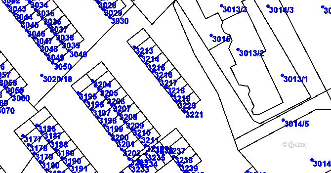 Parcela st. 3218 v KÚ Kopřivnice, Katastrální mapa