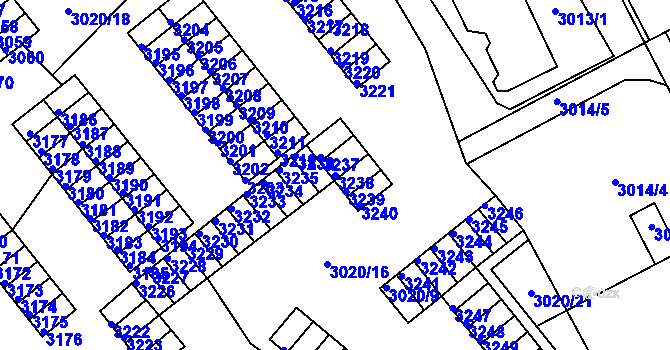 Parcela st. 3238 v KÚ Kopřivnice, Katastrální mapa