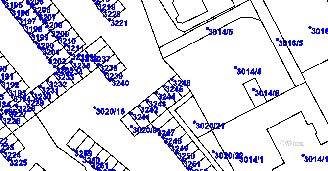 Parcela st. 3245 v KÚ Kopřivnice, Katastrální mapa