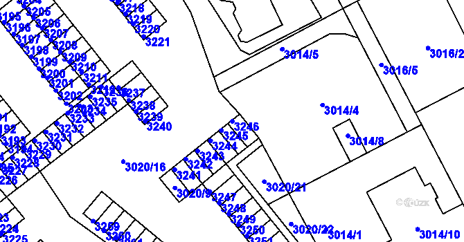 Parcela st. 3246 v KÚ Kopřivnice, Katastrální mapa