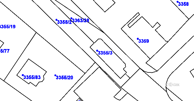 Parcela st. 3355/3 v KÚ Kopřivnice, Katastrální mapa