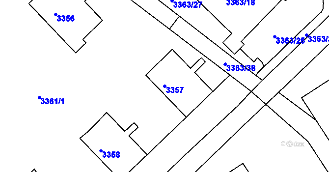 Parcela st. 3357 v KÚ Kopřivnice, Katastrální mapa