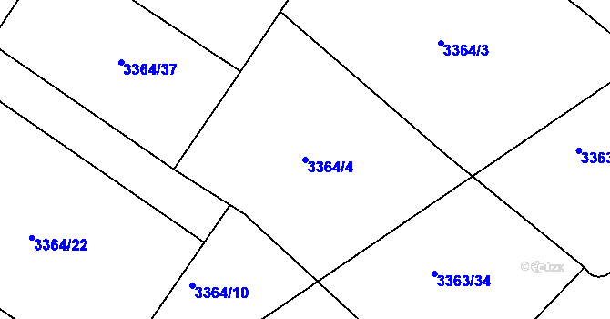 Parcela st. 3364/4 v KÚ Kopřivnice, Katastrální mapa