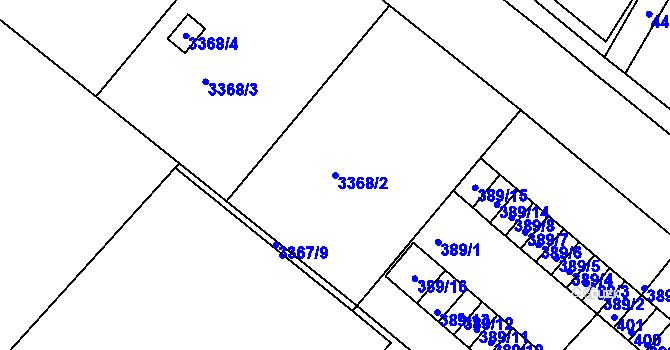 Parcela st. 3368/2 v KÚ Kopřivnice, Katastrální mapa