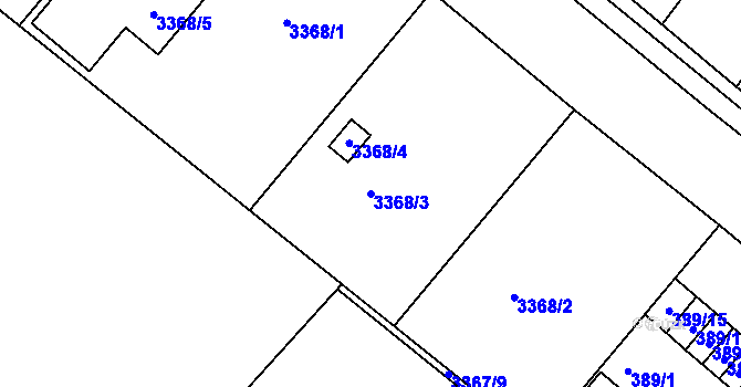 Parcela st. 3368/3 v KÚ Kopřivnice, Katastrální mapa
