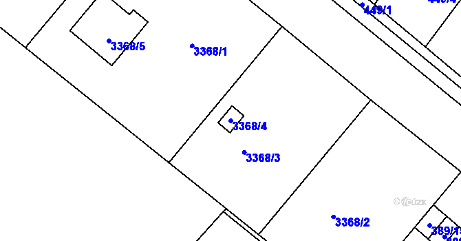 Parcela st. 3368/4 v KÚ Kopřivnice, Katastrální mapa