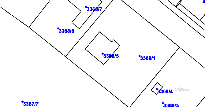 Parcela st. 3368/5 v KÚ Kopřivnice, Katastrální mapa