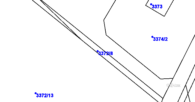 Parcela st. 3372/8 v KÚ Kopřivnice, Katastrální mapa