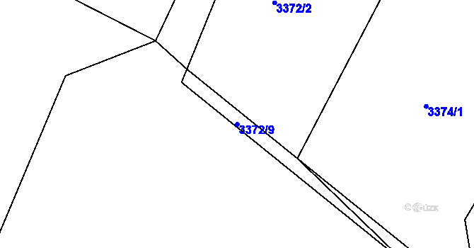 Parcela st. 3372/9 v KÚ Kopřivnice, Katastrální mapa