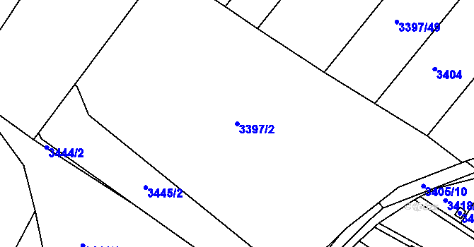 Parcela st. 3397/2 v KÚ Kopřivnice, Katastrální mapa