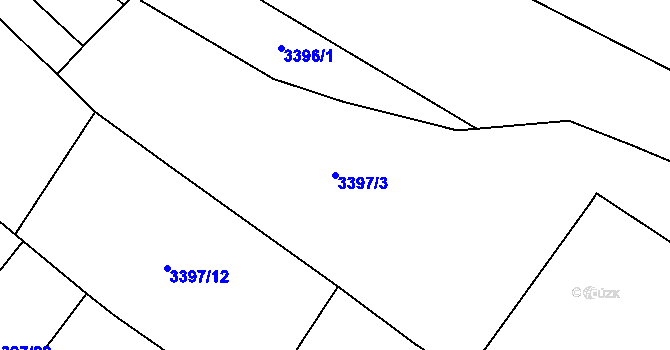 Parcela st. 3397/3 v KÚ Kopřivnice, Katastrální mapa