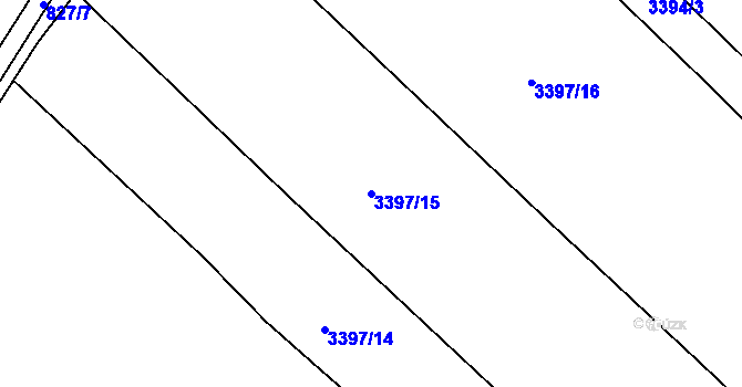 Parcela st. 3397/15 v KÚ Kopřivnice, Katastrální mapa