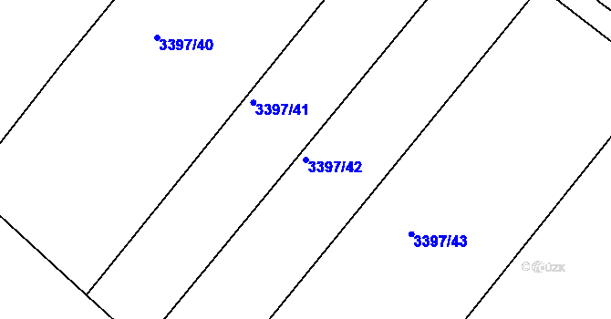 Parcela st. 3397/42 v KÚ Kopřivnice, Katastrální mapa