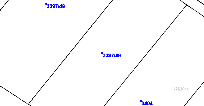 Parcela st. 3397/49 v KÚ Kopřivnice, Katastrální mapa