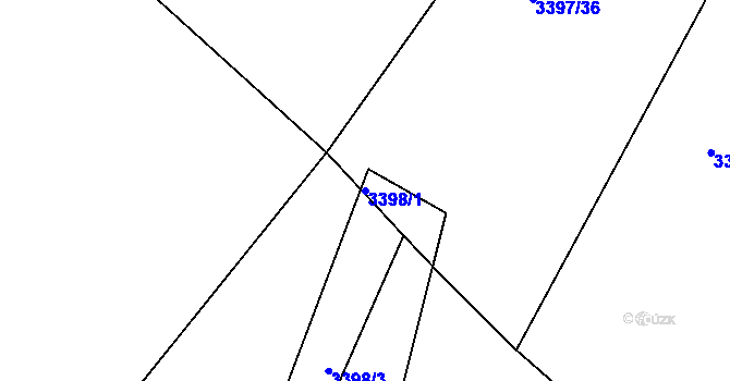 Parcela st. 3398/1 v KÚ Kopřivnice, Katastrální mapa