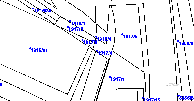 Parcela st. 1917/4 v KÚ Kopřivnice, Katastrální mapa