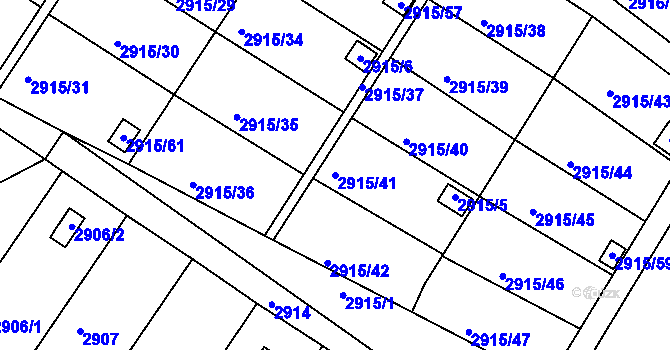 Parcela st. 2915/41 v KÚ Kopřivnice, Katastrální mapa
