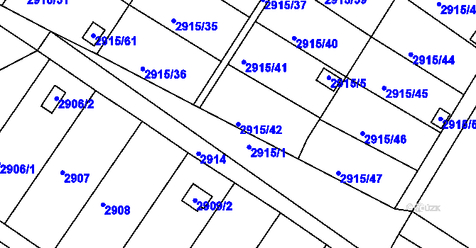 Parcela st. 2915/42 v KÚ Kopřivnice, Katastrální mapa