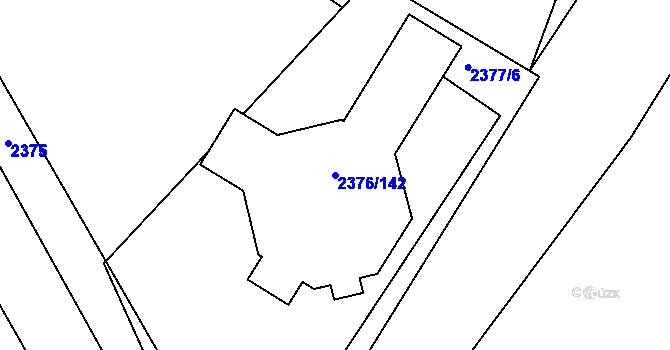 Parcela st. 2376/142 v KÚ Kopřivnice, Katastrální mapa