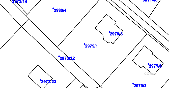Parcela st. 2979/1 v KÚ Kopřivnice, Katastrální mapa