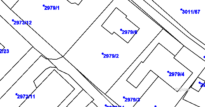 Parcela st. 2979/2 v KÚ Kopřivnice, Katastrální mapa