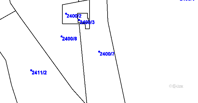 Parcela st. 2400/7 v KÚ Kopřivnice, Katastrální mapa