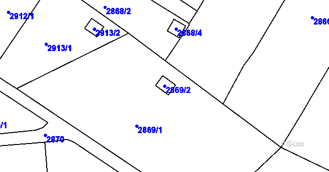 Parcela st. 2869/2 v KÚ Kopřivnice, Katastrální mapa
