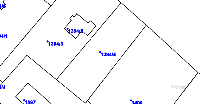 Parcela st. 1394/4 v KÚ Kopřivnice, Katastrální mapa