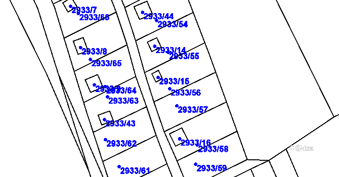 Parcela st. 2933/56 v KÚ Kopřivnice, Katastrální mapa