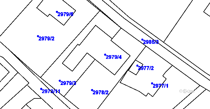 Parcela st. 2979/4 v KÚ Kopřivnice, Katastrální mapa