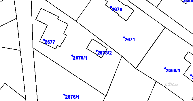 Parcela st. 2678/2 v KÚ Kopřivnice, Katastrální mapa