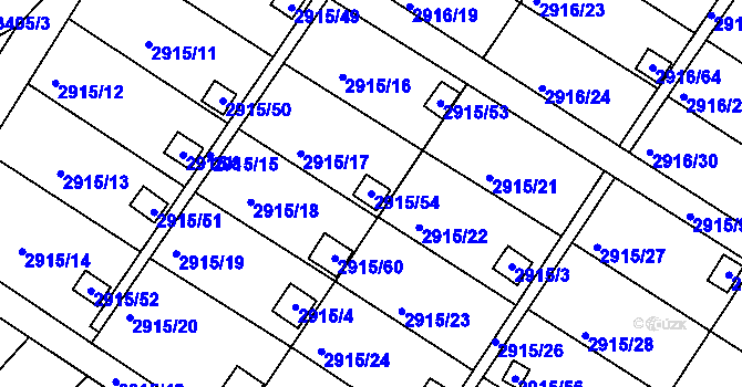 Parcela st. 2915/54 v KÚ Kopřivnice, Katastrální mapa