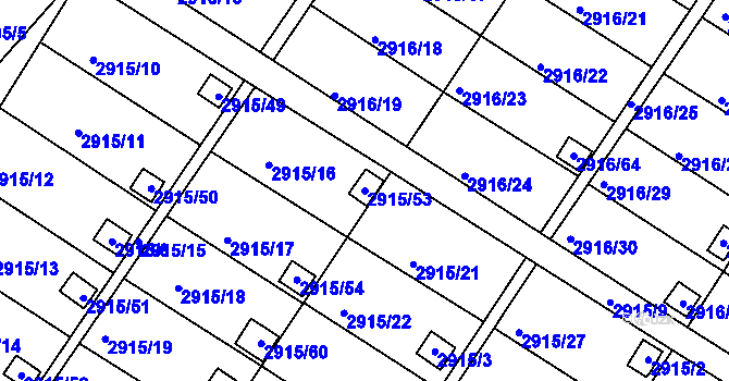 Parcela st. 2915/53 v KÚ Kopřivnice, Katastrální mapa