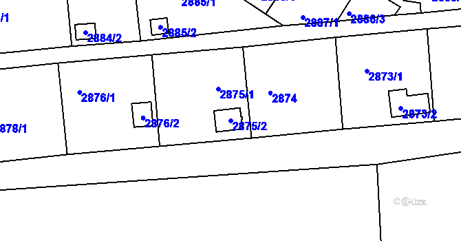 Parcela st. 2875/2 v KÚ Kopřivnice, Katastrální mapa