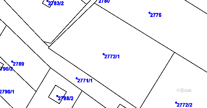 Parcela st. 2772/1 v KÚ Kopřivnice, Katastrální mapa